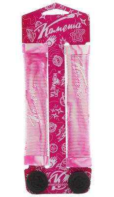Грипсы для трюкового самоката Комета Альфа бело-розовые