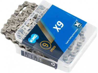 Цепь велосипедная KMC 9 скоростей X9, 116 зв. 