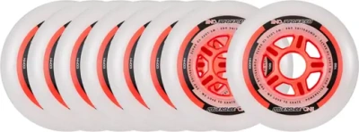 Картинка Комплект колес для роликов POWERSLIDE PS ONE Pack 100/82A, 8-pack Red/White+подшипники ABEC5+спейсер от магазина Адреналин Комплект колес для роликов POWERSLIDE PS ONE Pack 100/82A, 8-pack Red/White+подшипники ABEC5+спейсер от магазина Адреналин