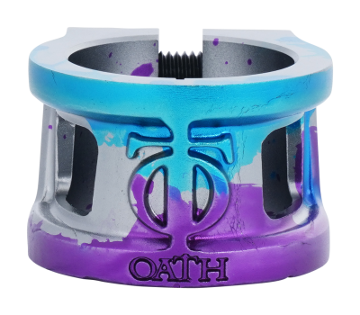 Зажим (хомут) для трюкового самоката Oath Cage v2 HIC/IHC  (серебристый / синий / фиолетовый) от магазина Адреналин