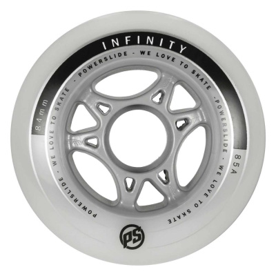 Комплект колес для роликов POWERSLIDE Infinity 84/85A, 4-pack Silver/Grey  Комплект колес для роликов POWERSLIDE Infinity 84/85A, 4-pack Silver/Grey