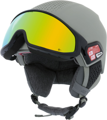 Горнолыжный шлем с визором Alpina Alto Q-Lite Moon-Grey Matt (Gold Mirror) от магазина Адреналин